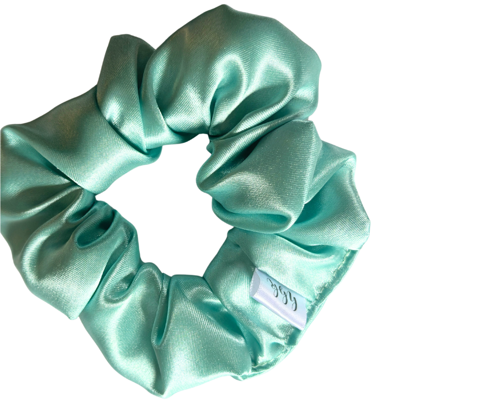 SEAFOAM SATIN SCRUNCHIE