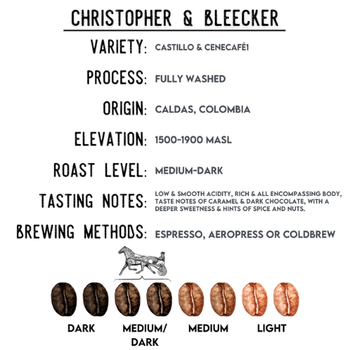 CHRISTOPHER & BLEECKER ~ PREMIUM ESPRESSO BEANS ~