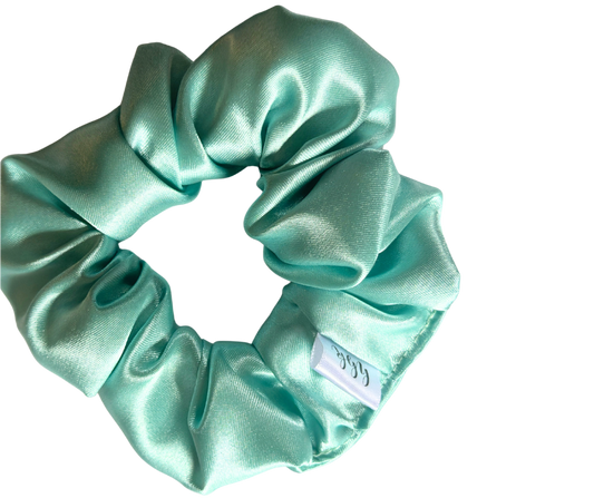 SEAFOAM SATIN SCRUNCHIE